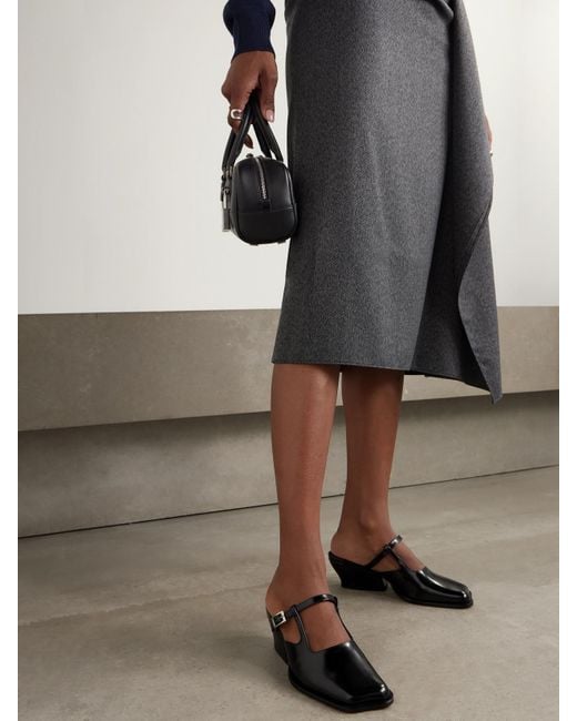 Loewe Black Onda Leather Mules