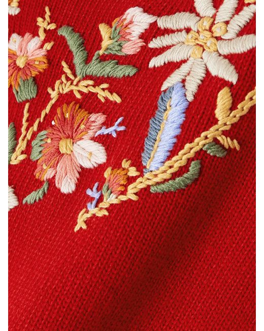 Bally Red Wollpullover Mit Stickereien