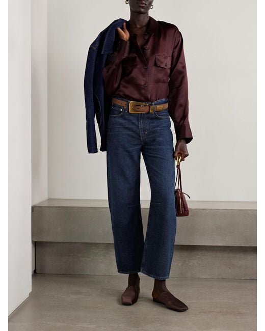 Citizens of Humanity Blue Miro Long Mid-Rise Barrel-Leg Jeans