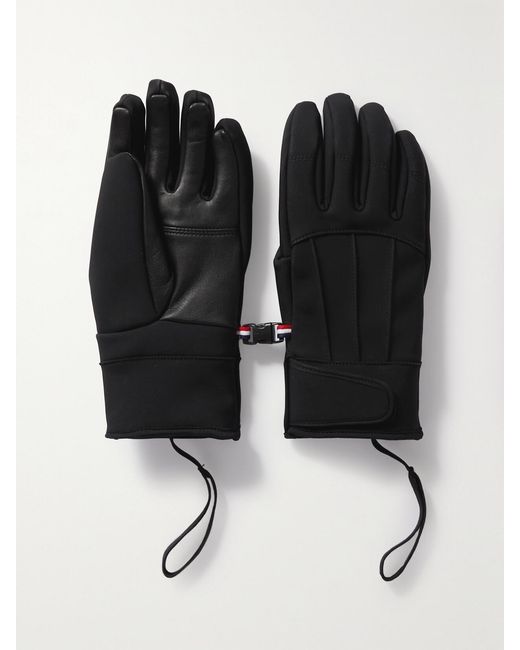 Fusalp Black Glacier Softshell And Leather Ski Gloves