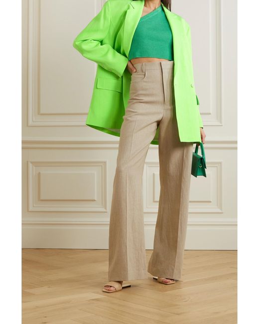 Jacquemus Green Marino Crepe Double-Breasted Blazer