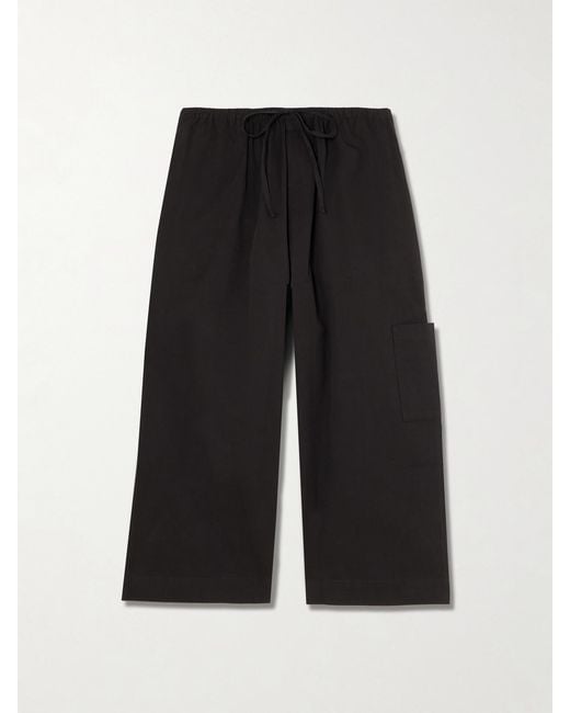 Deiji Studios Black Mid Pocket Organic Cotton Tapered Pants