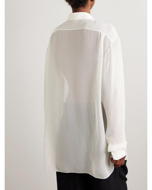 The Row Natural Nesson Chiffon Shirt