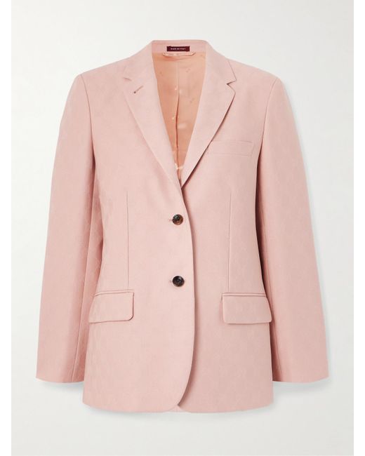 Gucci Pink Wool-Jacquard Blazer