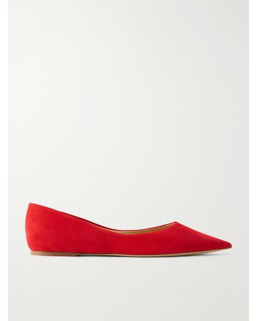 Gabriela Hearst Red Devil Suede Ballet Flats