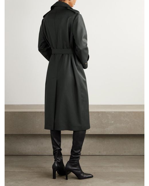 Blazé Milano Black Aseel Belted Double-Breasted Wool And Mohair-Blend Twill Coat