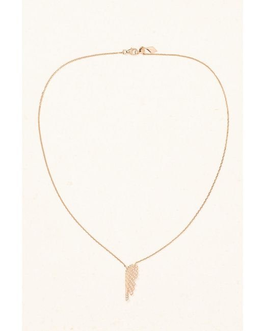 Garrard Natural Wings Rising Mini Icon 18-Karat Rose Diamond Necklace