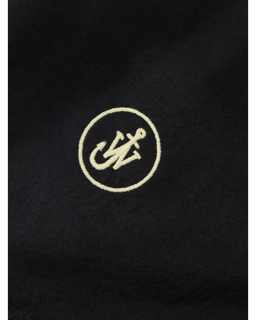 J.W. Anderson Black Embroidered Cotton-Voile Midi Shirt Dress
