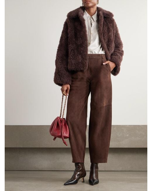 Yves Salomon Brown Shearling Jacket