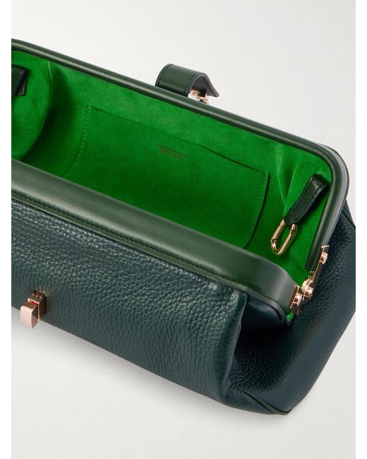Gabriela Hearst Green Paola Textured-Leather Clutch