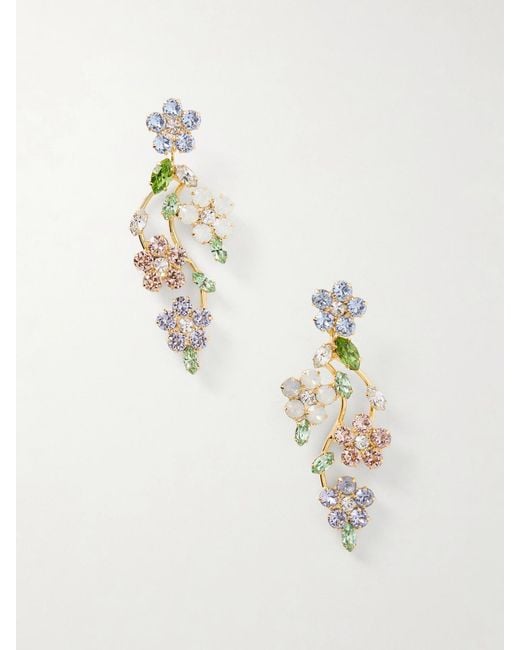 Jennifer Behr White Adeline-Tone Crystal Earrings