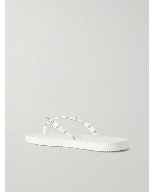 Loeffler Randall White Taryn Crystal-Embellished Pvc Sandals