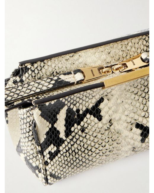 Khaite Natural Donna Snake-Effect Leather Clutch