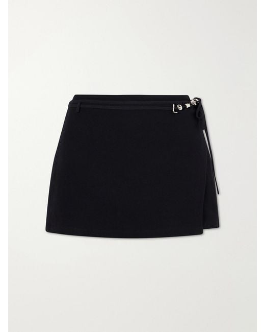 Loewe Black Paula's Ibiza Cotton And Silk-Blend Crepe Shorts