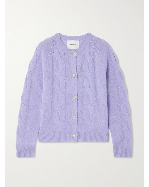 Lisa Yang Purple Gwyneth Cardigan Aus Kaschmir