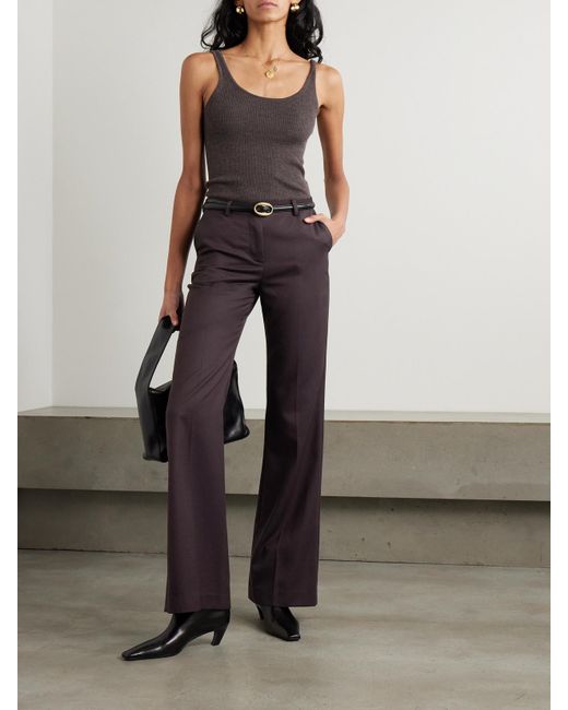 Frankie Shop Purple Lyra Twill Flared Pants