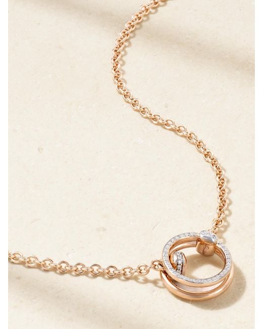 Pomellato Natural Together 18-Karat Rose, Rhodium-Plated And Diamond Necklace