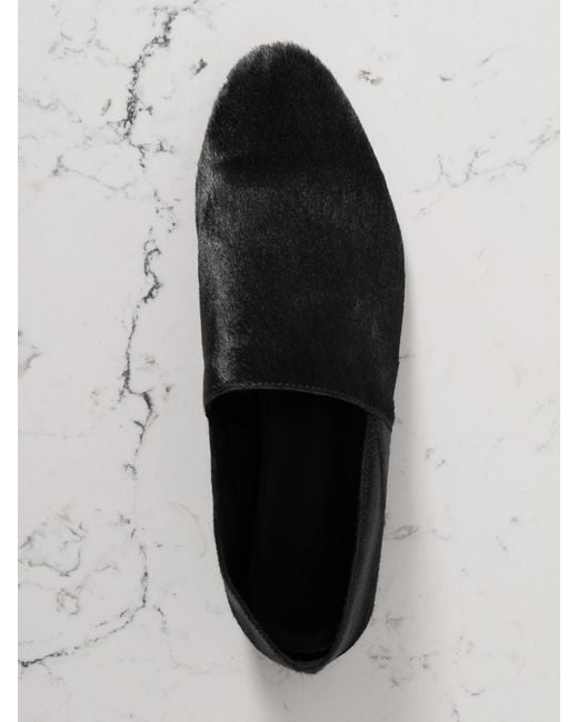 TOVE Black Pascale Calf Hair Slippers