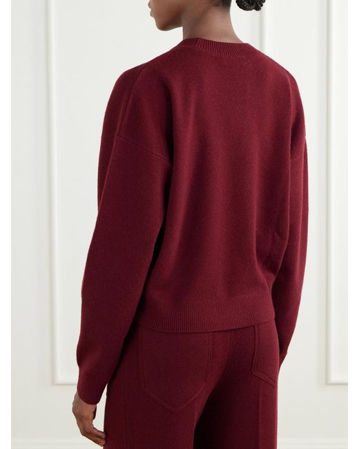 Victoria Beckham Red Lana Ribbed Wool And Cashmere-Blend Sweater