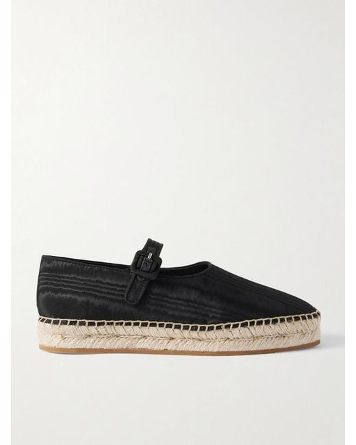 Loeffler Randall Black Clover Moire Mary Jane Espadrilles