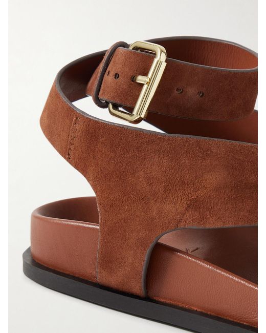 A.Emery Brown Jalen Suede And Leather Sandals