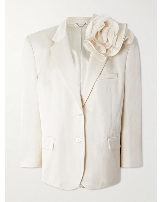 Magda Butrym Natural Appliquéd Woven Blazer