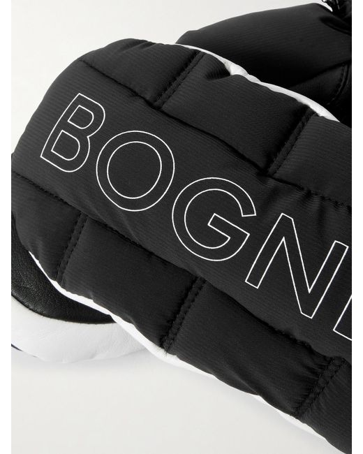 Bogner Black Sabina Padded Shell And Shearling Ski Mittens