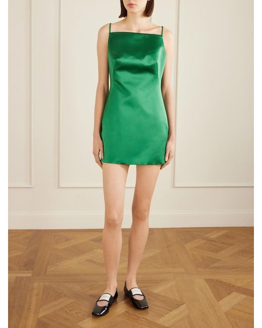 Givenchy Silk-Satin Mini Dress in Green | Lyst