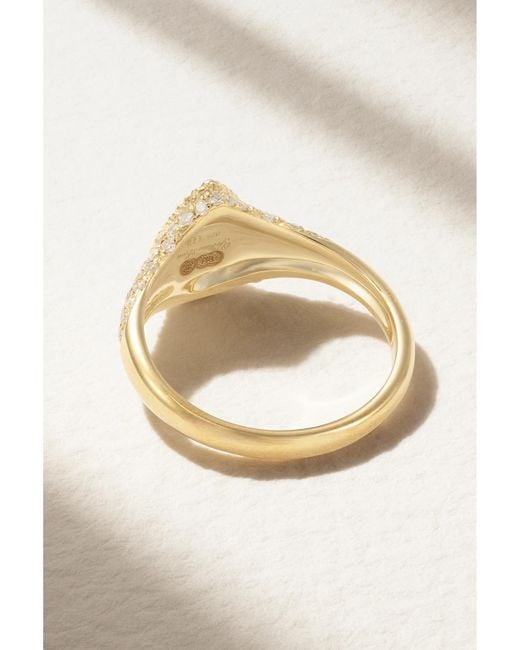 Yvonne Léon Natural 9-Karat Diamond Signet Ring