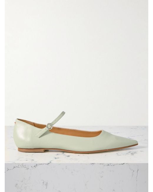 Aeyde Cleo Leather Mary Jane Ballet Flats in Natural | Lyst