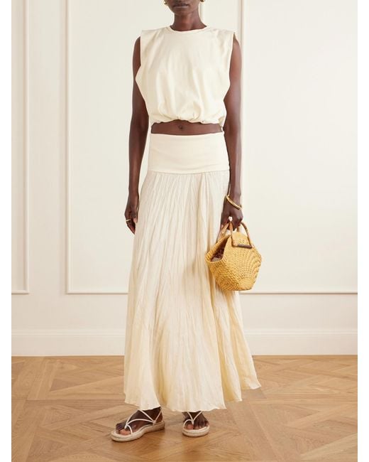Johanna Ortiz Natural Light And Sound Linen-Blend Jersey Maxi Skirt