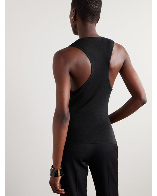 Tom Ford Black Draped Wool Tank
