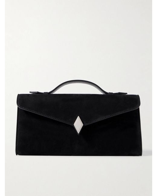 Metier Black Edge Embellished Nubuck Clutch