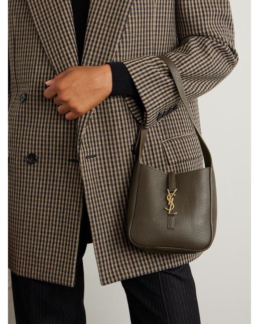 Saint Laurent White Le 5 À 7 Mini Textured-Leather Shoulder Bag