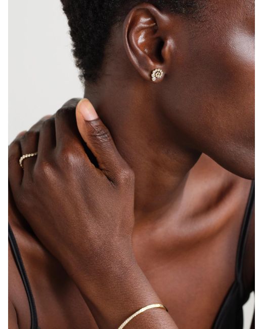 Sophie Bille Brahe Natural Petit Rêve Escargot 18-Karat Recycled Diamond Earrings