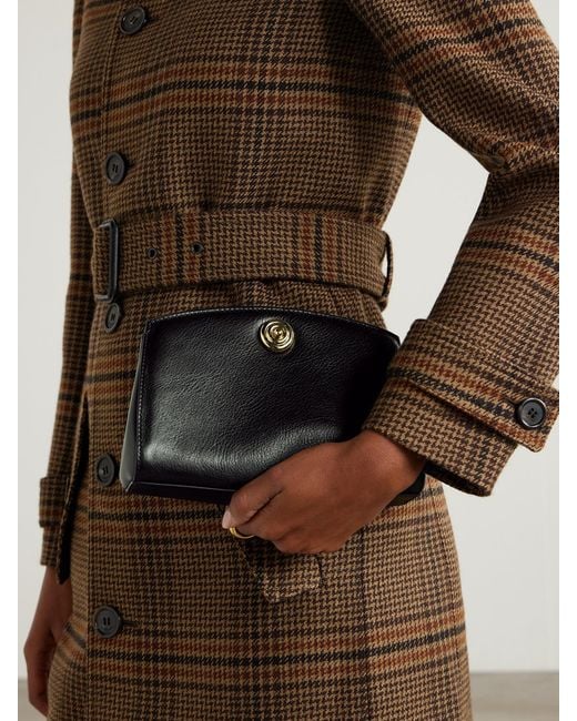 Liffner Black Leather Clutch
