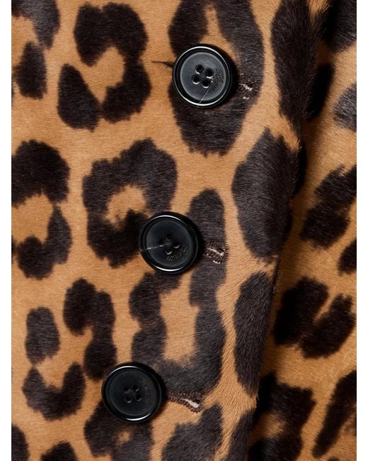 Khaite Brown Saraphina Leather-Trimmed Leopard-Print Calf Hair Jacket