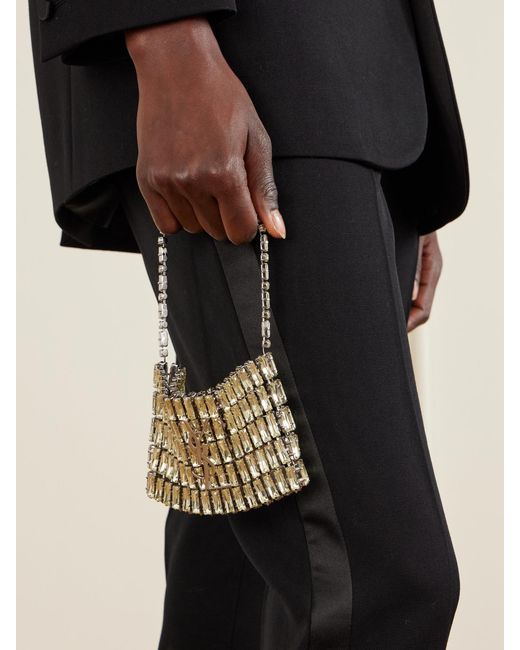 Saint Laurent Metallic Evening Micro Crystal-Embellished Chainmail Shoulder Bag