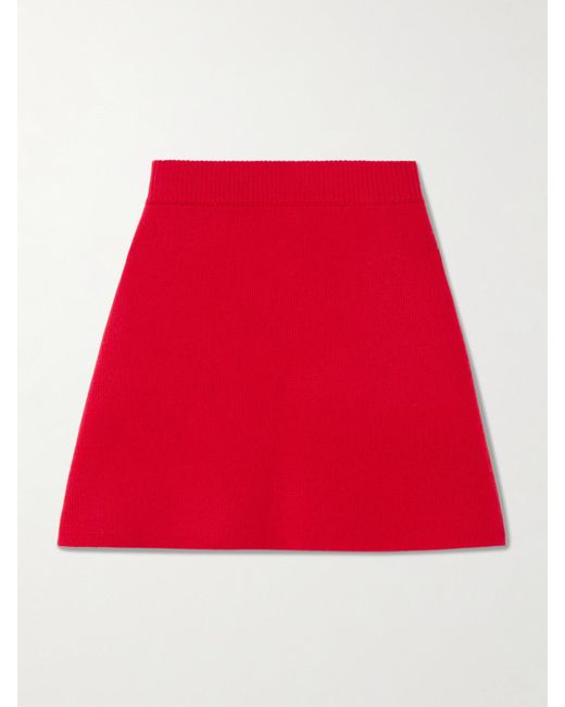 Lisa Yang Red Clare Cashmere Mini Skirt