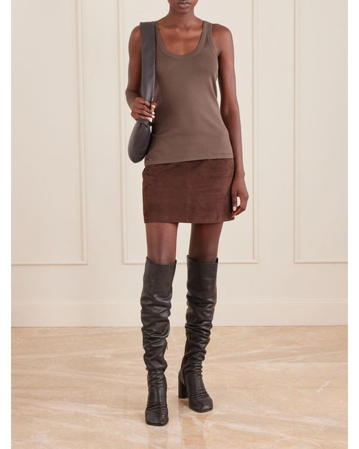 Lemaire Brown Cotton-Jersey Tank