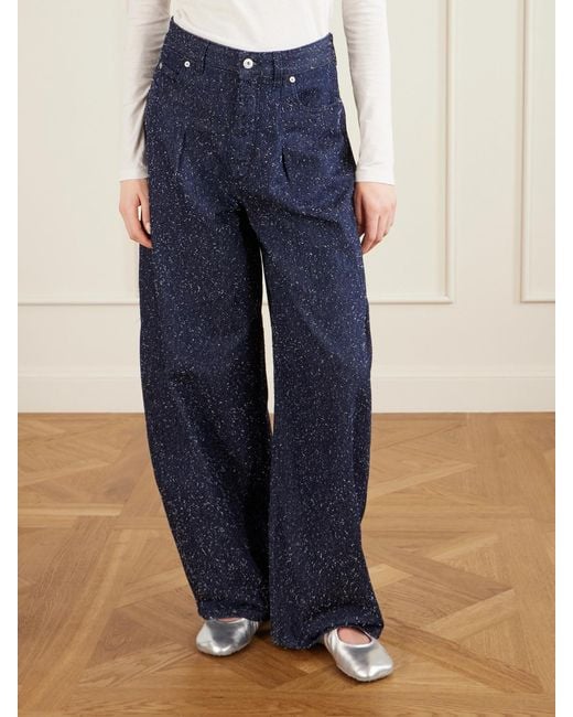 Jacquemus Blue Ovalo High-Rise Barrel-Leg Jeans