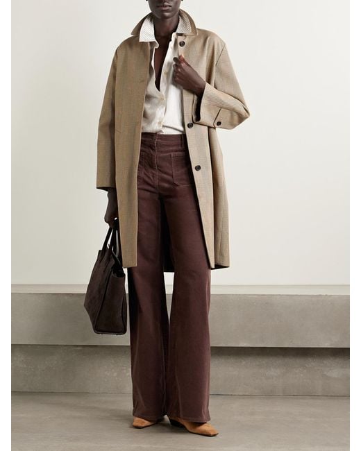 Nili Lotan Purple Florence Cotton-Blend Corduroy Flared Pants
