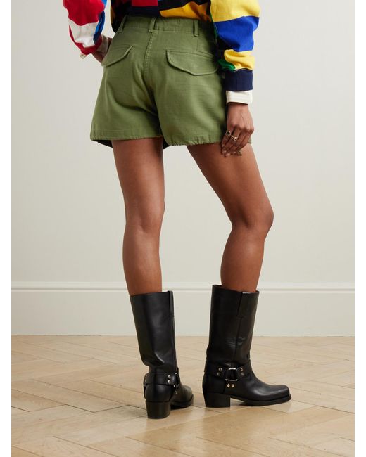 R13 Green Marianne Cotton Shorts