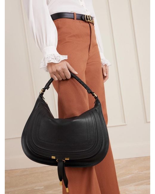 Chloé Black Marcie Leather Tote