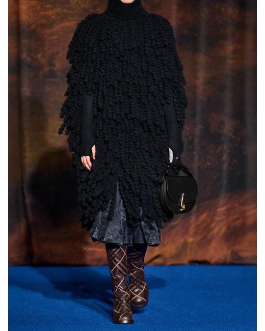 Burberry Black Small Textured-Leather Shoulder Bag