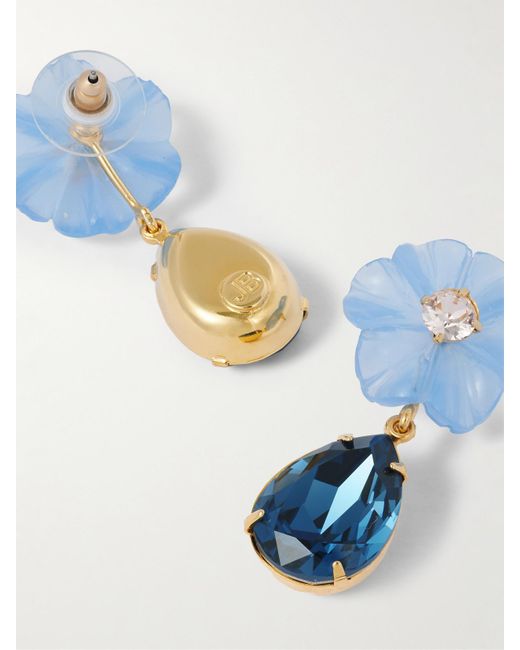 Jennifer Behr Blue Juna-Plated, Crystal And Chalcedony Earrings