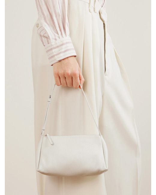 Calvin Klein Natural Aurelis Leather Shoulder Bag