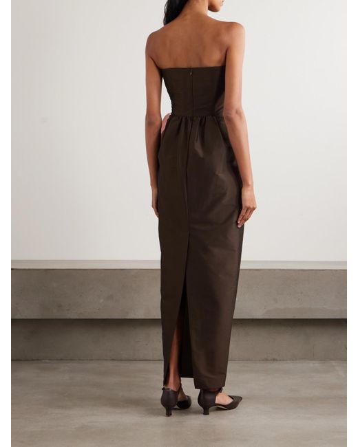 BERNADETTE Pink Lina Strapless Bow-Embellished Taffeta Gown