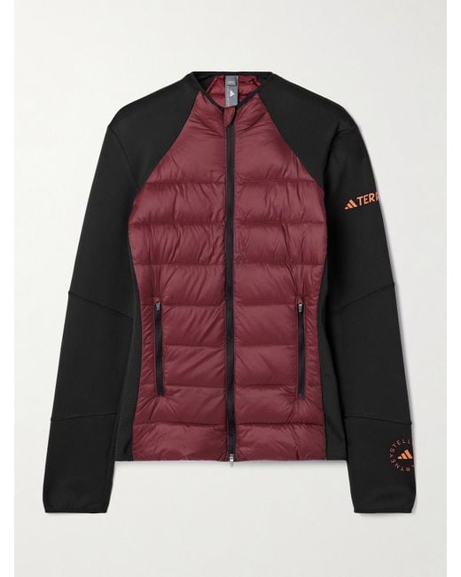 Adidas By Stella McCartney Red Terrex Truenature Quilted Recycled-Shell And Tech-Jersey Jacket