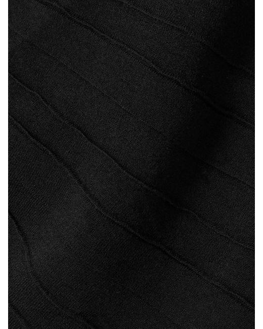 Isabel Marant Black Ezra Ribbed Cotton-Blend Midi Skirt